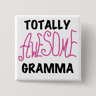 Totally Awesome Gramma Pink Tshirts Gifts 15 Cm Square Badge