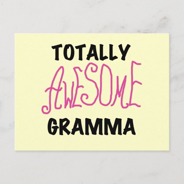 Totally Awesome Gramma Pink Tshirts Gifts Postcard (Front)