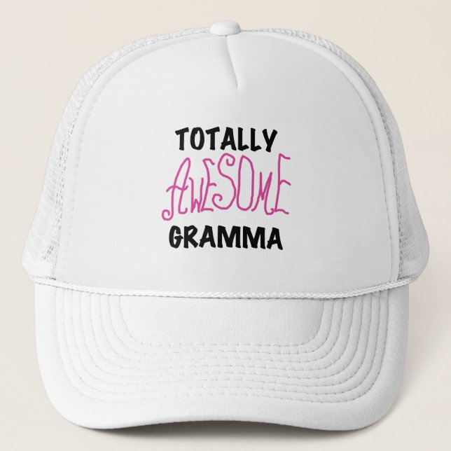Totally Awesome Gramma Pink Tshirts Gifts Trucker Hat (Front)