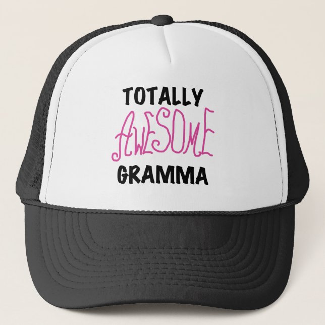 Totally Awesome Gramma Pink Tshirts Gifts Trucker Hat (Front)