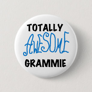 Totally Awesome Grammie Blue T-shirts Gifts 6 Cm Round Badge