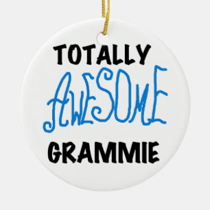Totally Awesome Grammie Blue T-shirts Gifts Ceramic Tree Decoration