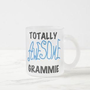 Totally Awesome Grammie Blue T-shirts Gifts Frosted Glass Coffee Mug