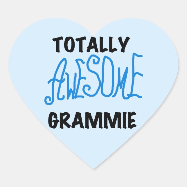 Totally Awesome Grammie Blue T-shirts Gifts Heart Sticker (Front)