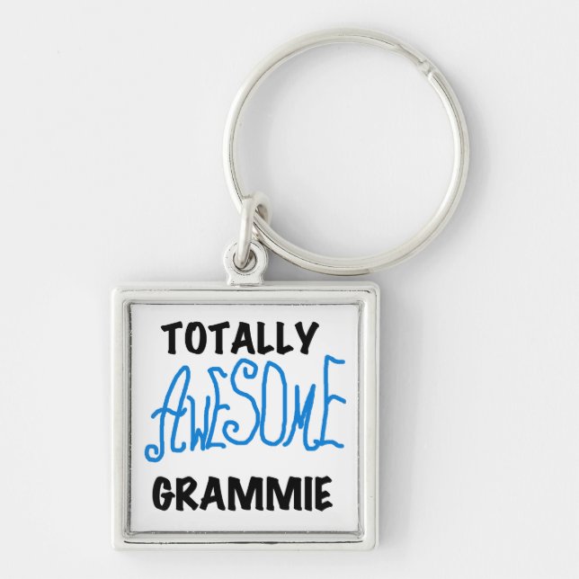 Totally Awesome Grammie Blue T-shirts Gifts Key Ring (Front)