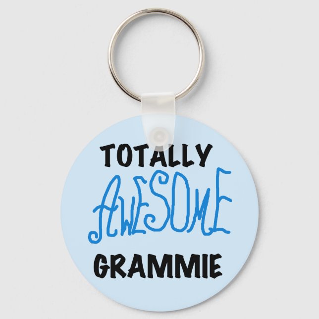 Totally Awesome Grammie Blue T-shirts Gifts Key Ring (Front)