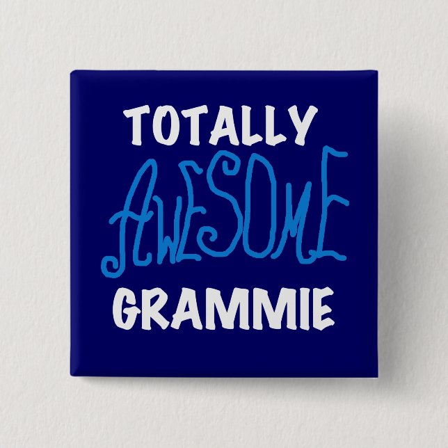 Totally Awesome Grammie Blue Tshirts Gifts 15 Cm Square Badge (Front)