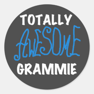 Totally Awesome Grammie Blue Tshirts Gifts Classic Round Sticker