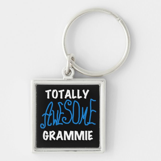 Totally Awesome Grammie Blue Tshirts Gifts Key Ring (Front)