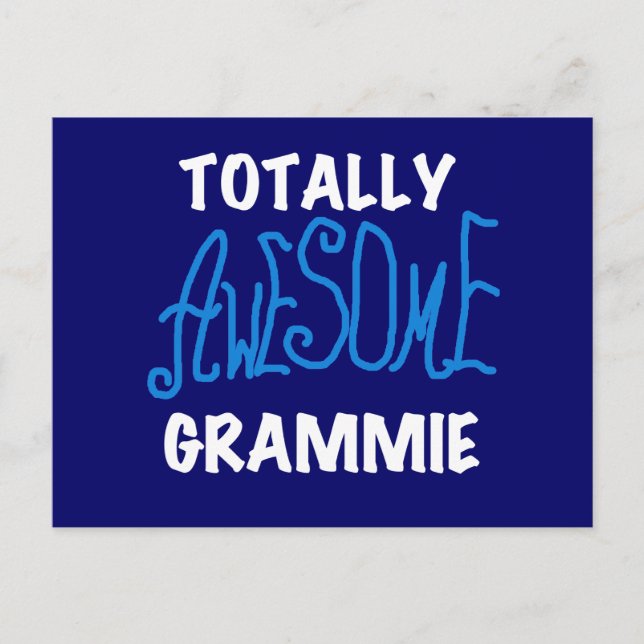 Totally Awesome Grammie Blue Tshirts Gifts Postcard (Front)