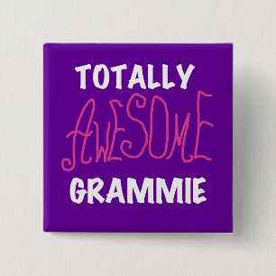 Totally Awesome Grammie Pink T-shirts Gifts 15 Cm Square Badge