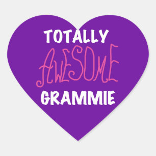 Totally Awesome Grammie Pink T-shirts Gifts Heart Sticker