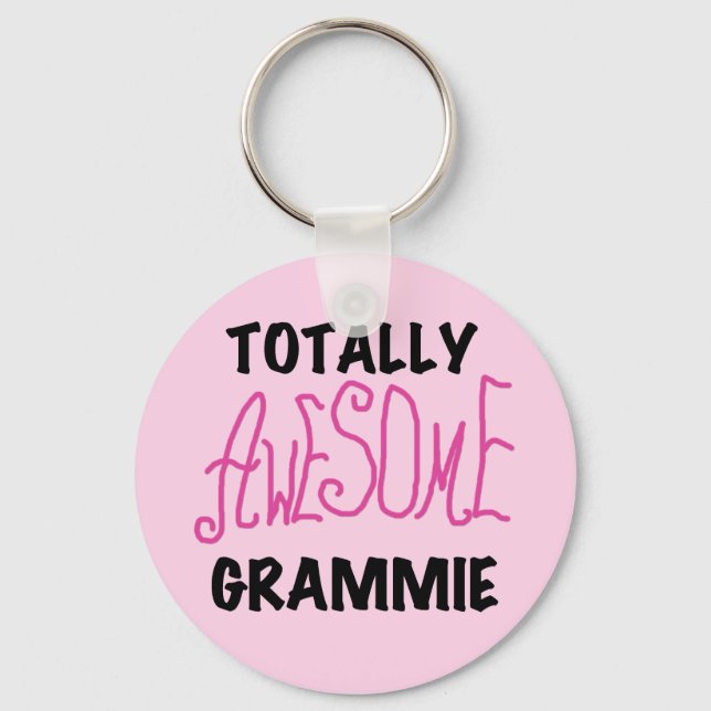 Totally Awesome Grammie Pink T-shirts Gifts Key Ring (Front)