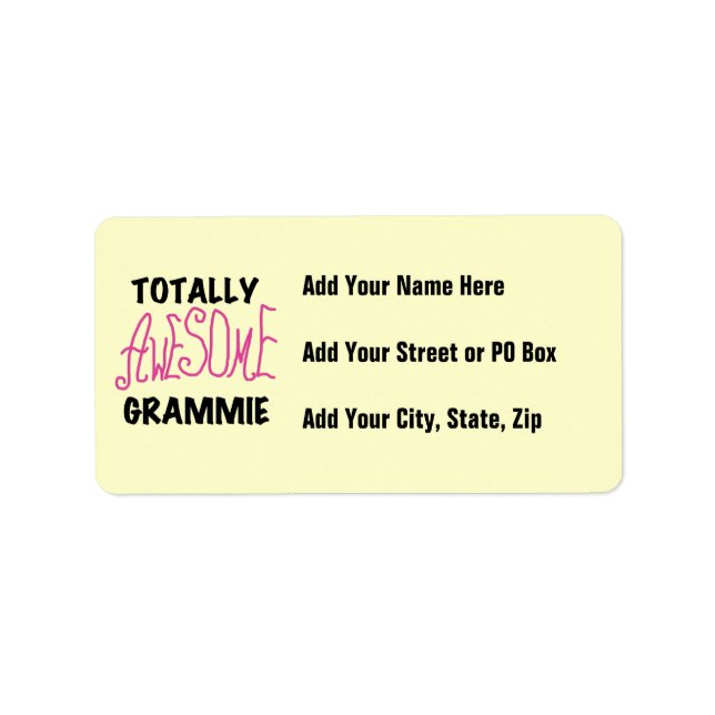Totally Awesome Grammie Pink T-shirts Gifts Label (Front)