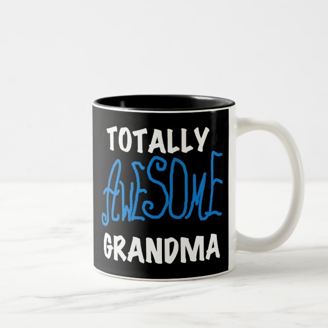 Totally Awesome Grandma Blue Tshirts and Gifts Two-Tone Coffee Mug (Right)