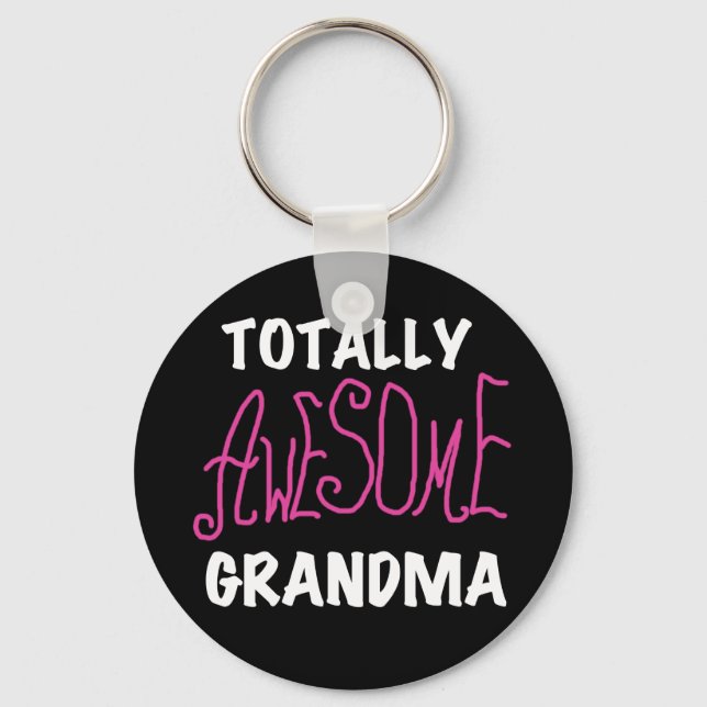 Totally Awesome Grandma Pink T-shirts and Gifts Key Ring (Front)