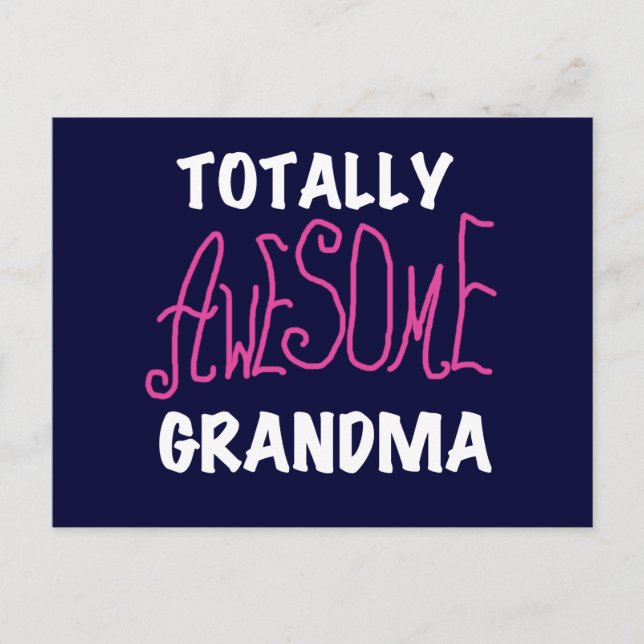 Totally Awesome Grandma Pink T-shirts and Gifts Postcard (Front)