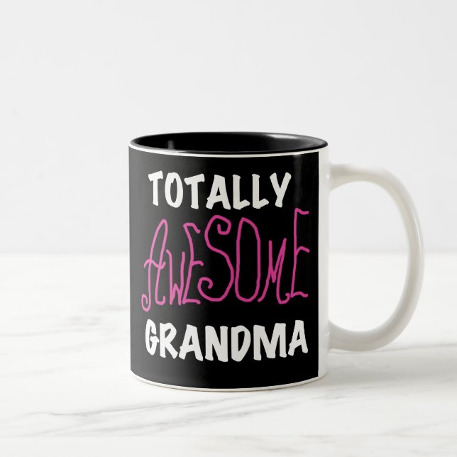 Totally Awesome Grandma Pink T-shirts and Gifts Two-Tone Coffee Mug (Right)