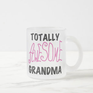 Totally Awesome Grandma - Pink Tshirts and Gifts Frosted Glass Coffee Mug