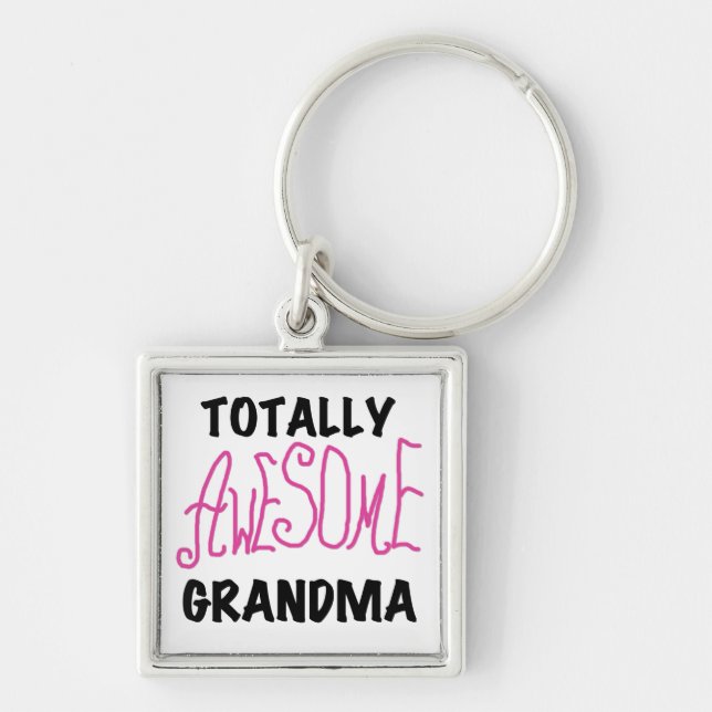 Totally Awesome Grandma - Pink Tshirts and Gifts Key Ring (Front)