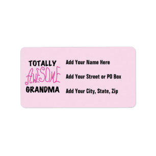 Totally Awesome Grandma - Pink Tshirts and Gifts Label