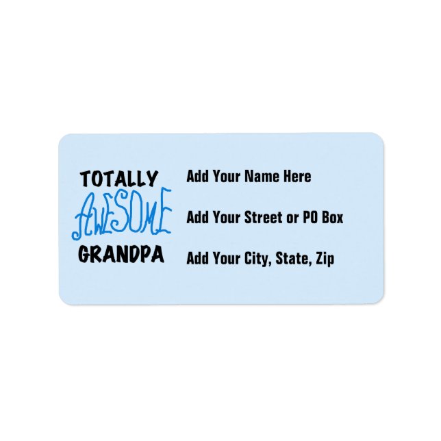Totally Awesome Grandpa T-shirts and Gifts Label (Front)