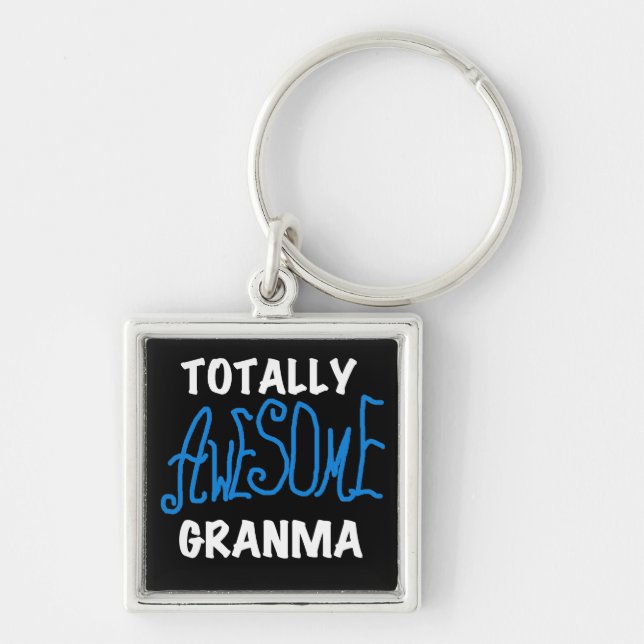 Totally Awesome Granma Blue T-shirts and Gifts Key Ring (Front)