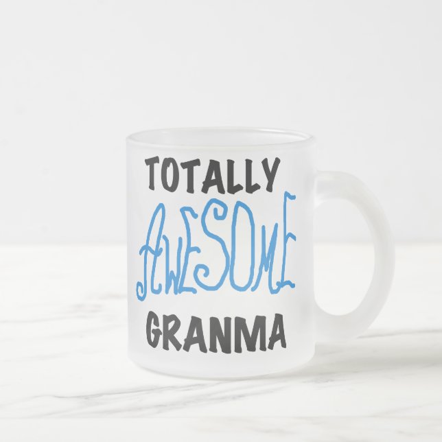 Totally Awesome Granma Blue Tshirts Gifts Frosted Glass Coffee Mug (Right)