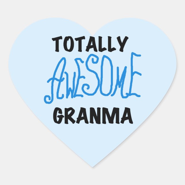 Totally Awesome Granma Blue Tshirts Gifts Heart Sticker (Front)