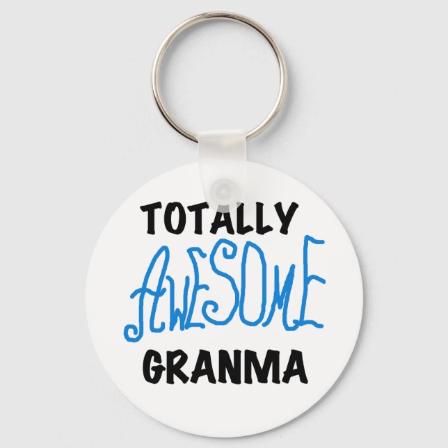 Totally Awesome Granma Blue Tshirts Gifts Key Ring (Front)