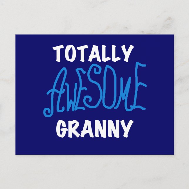 Totally Awesome Granny Blue T-shirts and Gifts Postcard (Front)