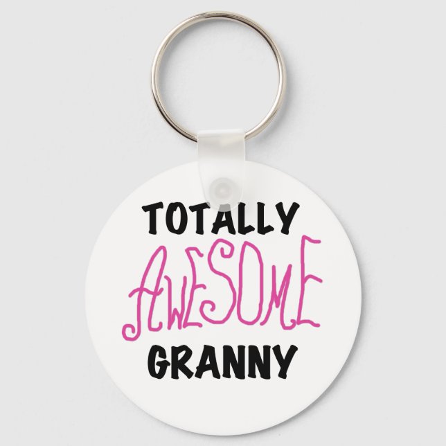 Totally Awesome Granny Pink Tshirts and GIfts Key Ring (Front)