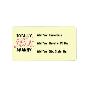 Totally Awesome Granny Pink Tshirts and GIfts Label