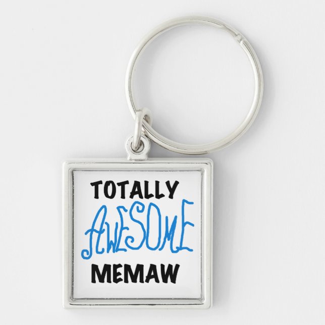 Totally Awesome Memaw Blue T-shirts and Gifts Key Ring (Front)