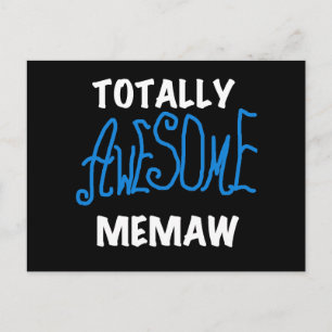 Totally Awesome Memaw Blue T shirts and Gifts Postcard