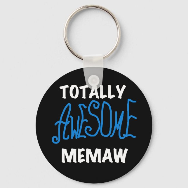 Totally Awesome Memaw Blue T-shirts Key Ring (Front)