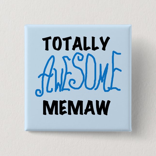 Totally Awesome Memaw Blue Tshirts and GIfts 15 Cm Square Badge (Front)