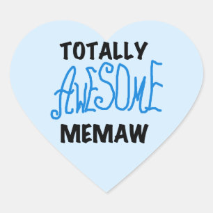 Totally Awesome Memaw Blue Tshirts and GIfts Heart Sticker