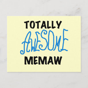 Totally Awesome Memaw Blue Tshirts and GIfts Postcard