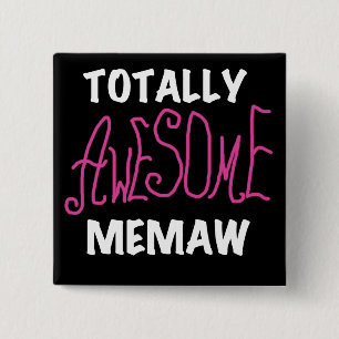 Totally Awesome Memaw Pink T-shirts 15 Cm Square Badge