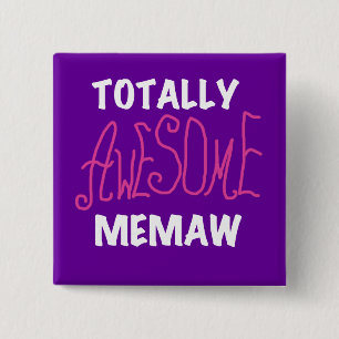 Totally Awesome Memaw Pink T-shirts and Gifts 15 Cm Square Badge