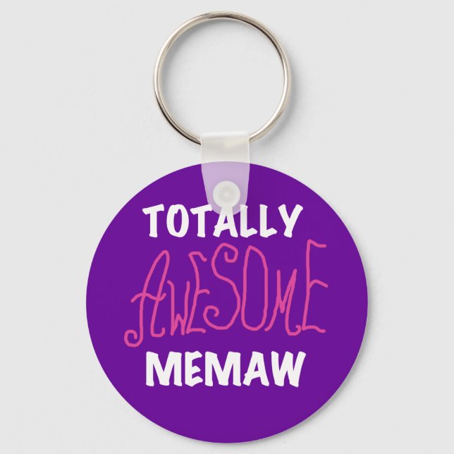 Totally Awesome Memaw Pink T-shirts and Gifts Key Ring (Front)