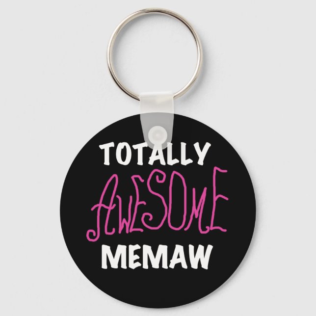 Totally Awesome Memaw Pink T-shirts Key Ring (Front)