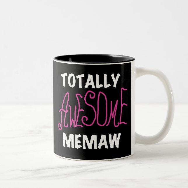 Totally Awesome Memaw Pink T-shirts Two-Tone Coffee Mug (Right)