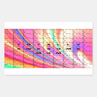 Totally Awesome Mum Pink Swirl Puzzle Design Rectangular Sticker