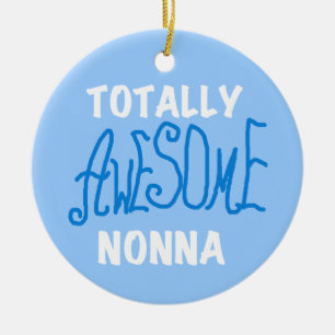 Totally Awesome Nonna Blue T-shirts and Gifts Ceramic Tree Decoration
