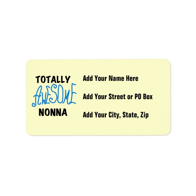 Totally Awesome Nonna Blue t-shirts and Gifts Label (Front)