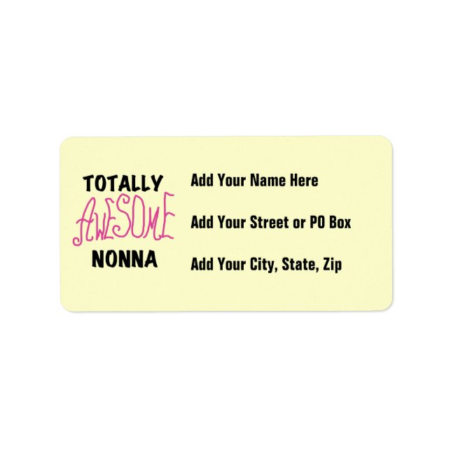 Totally Awesome Nonna Pink T-shirts and Gifts Label (Front)