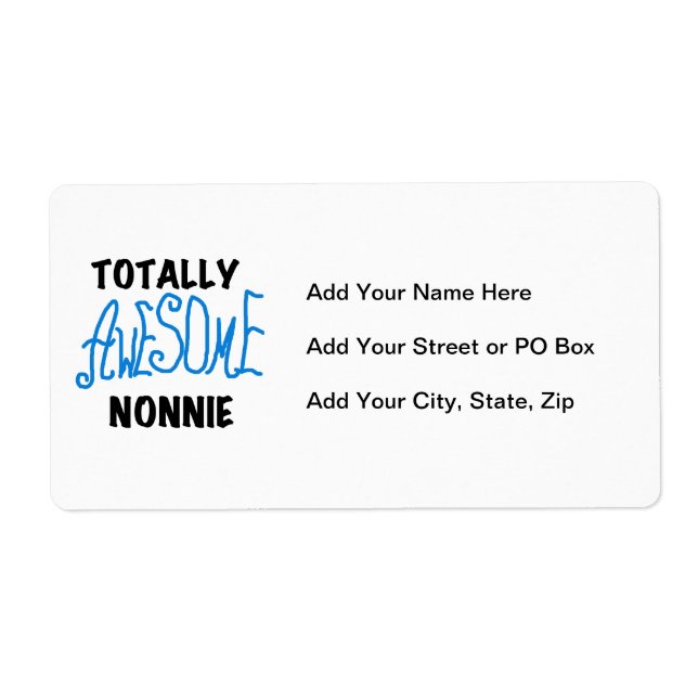 Totally Awesome Nonnie Blue Text Tshirts and Gifts (Front)