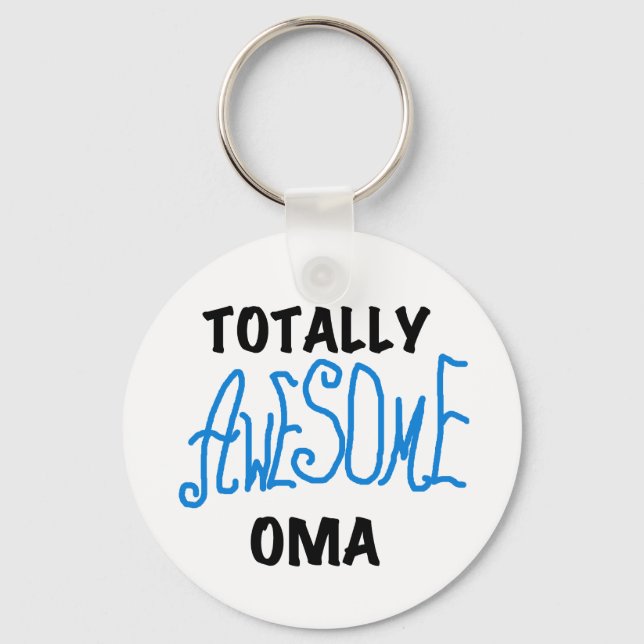 Totally Awesome Oma Blue T-shirts and Gifts Key Ring (Front)